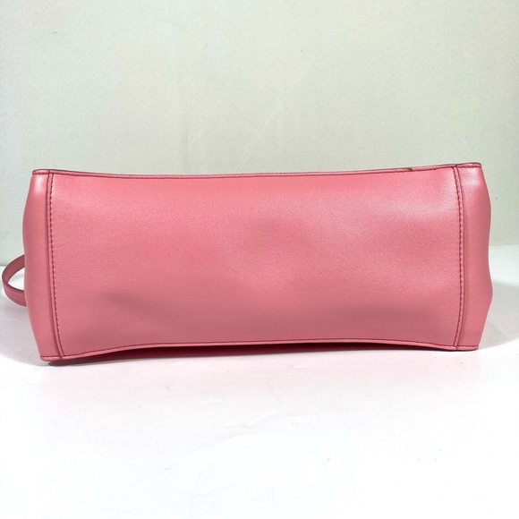 Stella McCartney Perforated Logo Faux Leather Medium Satchel Bag Pink NEW - Picture 15 of 17